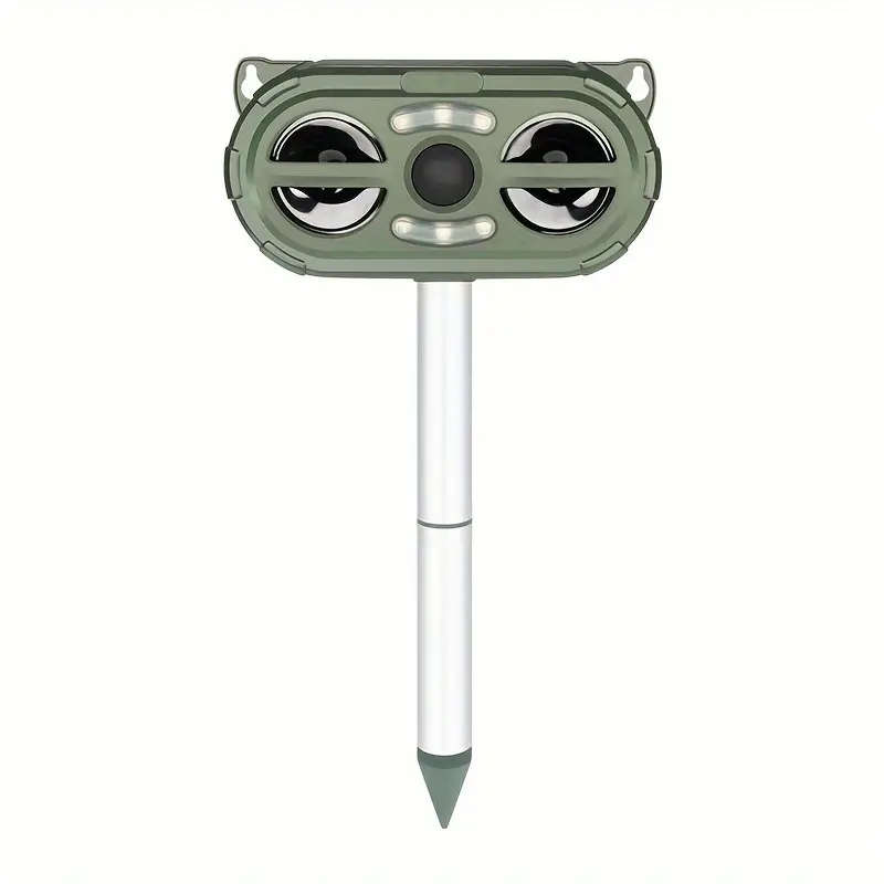 1pc Solar-Powered Ultrasonic Pest Repeller with LED Flashing Light Outdoor Bird Deterrent for Garden