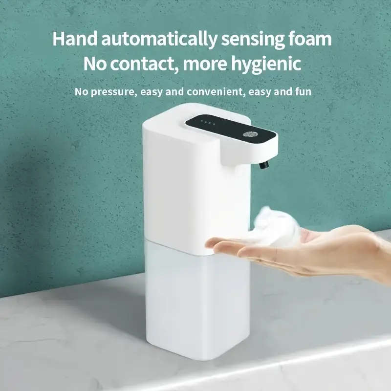 1pc Automatic Foam Hand Soap Dispenser Wall-Mounted No-Contact Infrared Sensor USB Rechargeable