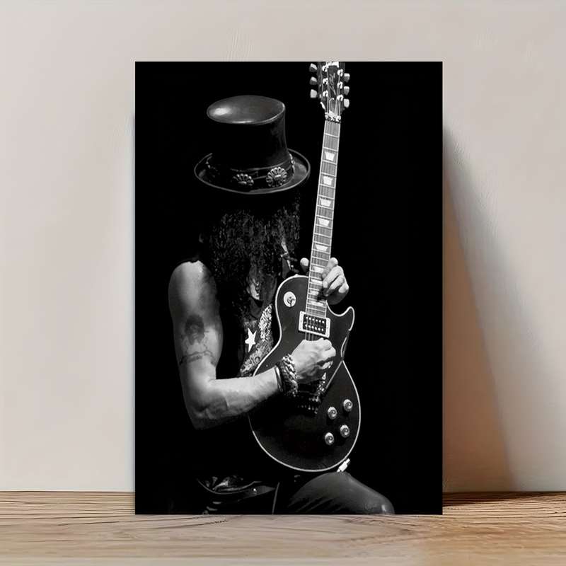 1pc 2D Flat  Frameless Stage Slash Guitars Vintage Music Canvas Poster Canvas Wall Art Bed