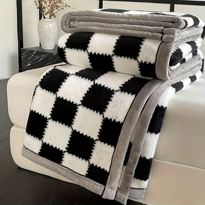 1ps Blanket Color Gray Grid size 150.11cmx200.15cm
