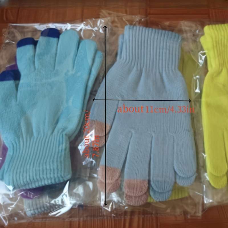 1 Pair Grey Warm Gloves