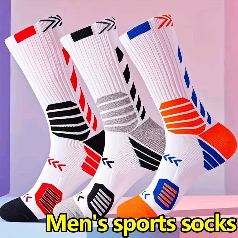 3 Pairs White High Elastic Socks