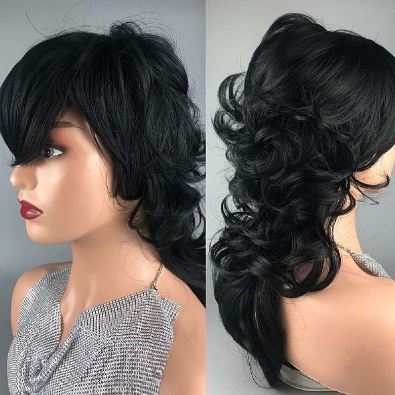 1Pc Burgundy 35.56cm Fashion Design Wig
