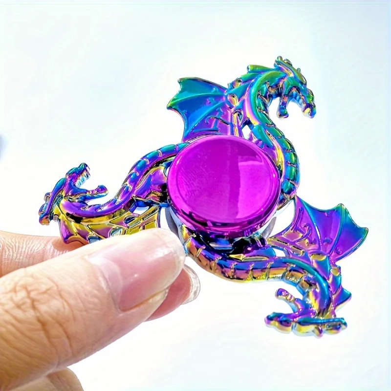 1pc Durable Quiet Metal Fidget Spinner Vibrant Sky Dragon Design Durable Focus Toy for Adults Multic