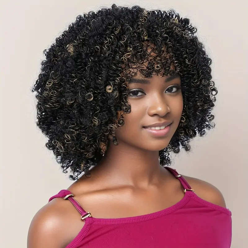 Women's Short Afro Curly Wig