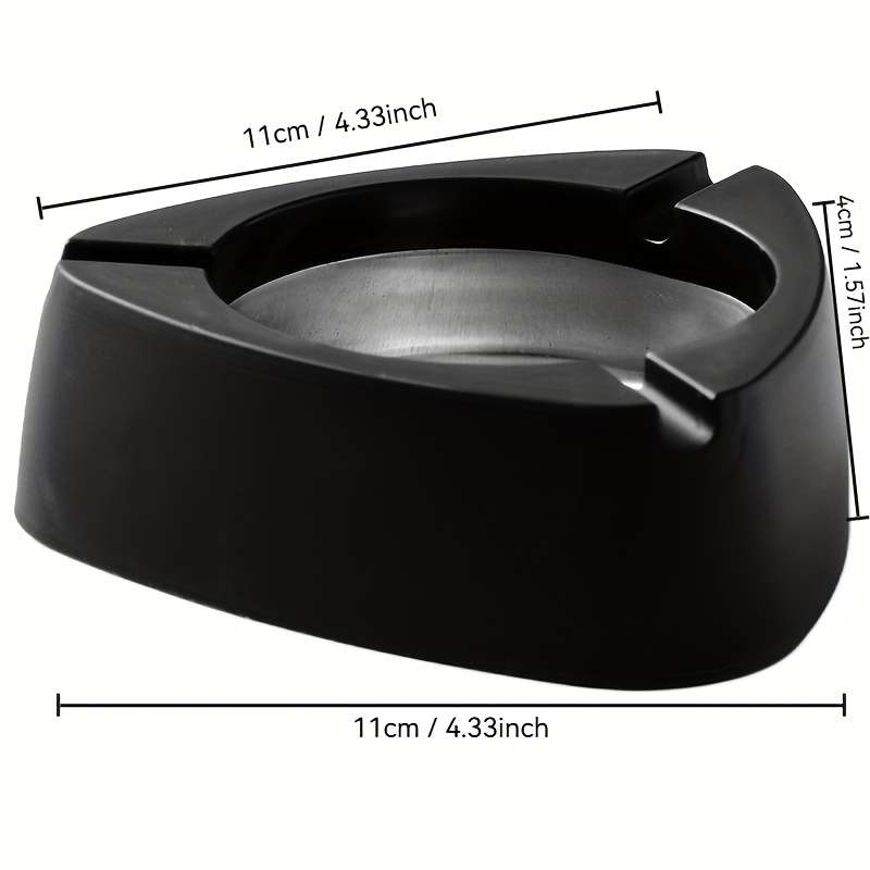 1pc Modern Stainless Steel Cigarette Ashtray Portable Anti-Tip Windproof Rustproof Dropproof