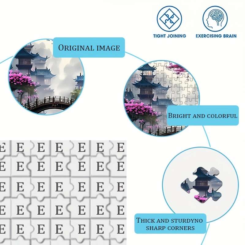 1000pcs Traditional Chinese Architecture Puzzle Large 50.04x70.1cm High-Quality Pap