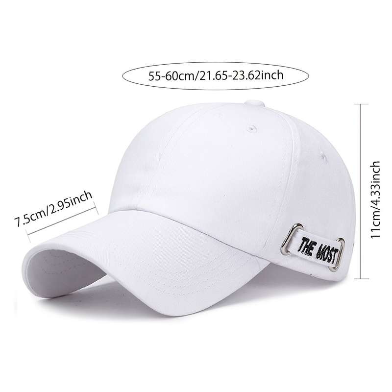 1pc Unisex Fashion Embroidered Letter Solid Color Baseball Cap Lightweight Polyester Adjustab