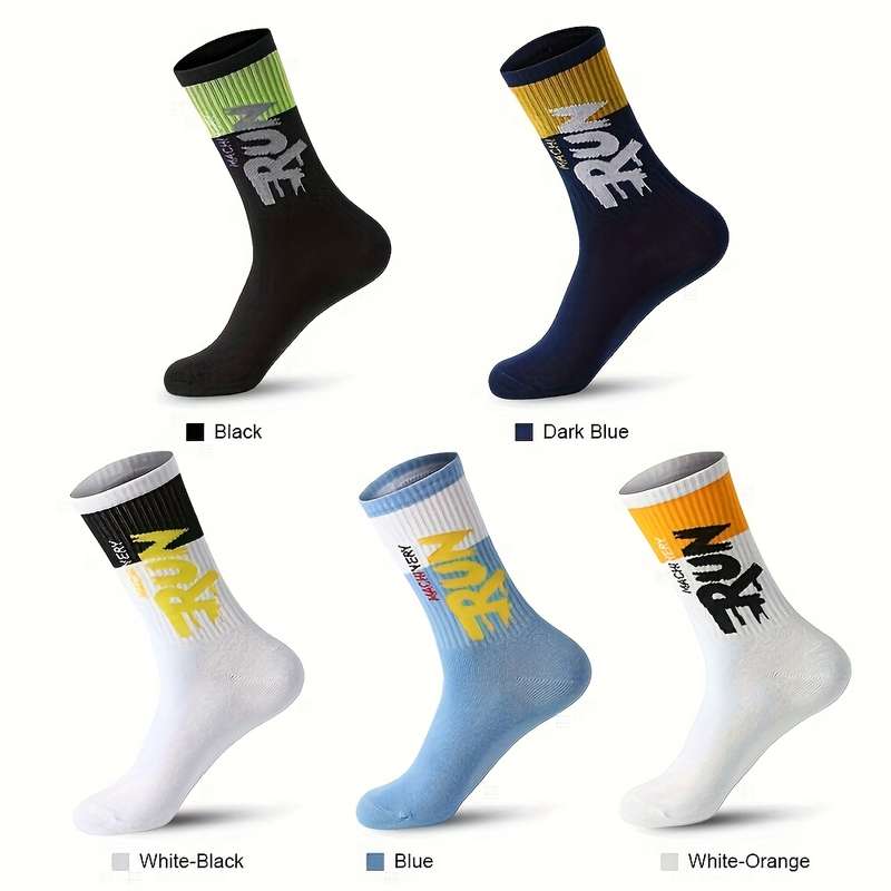 5 Pairs Mix And Match Asian One Size High Elastic Socks