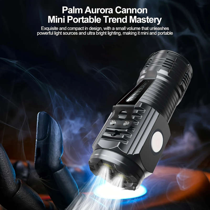 1pc LED Flashlight USB Rechargeable With Built-in Li-ion Battery 3-Mode Bright Light Mini And Portab