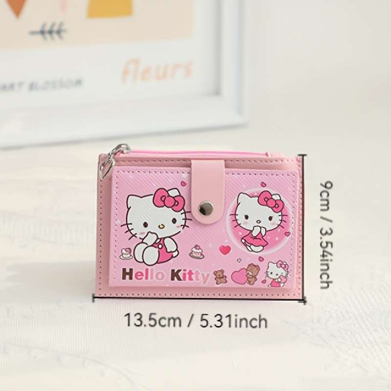 1pc Sanrio Kuromi Multi-Functional Card Holder Coin Purse C Cute Cartoon Design PU Material