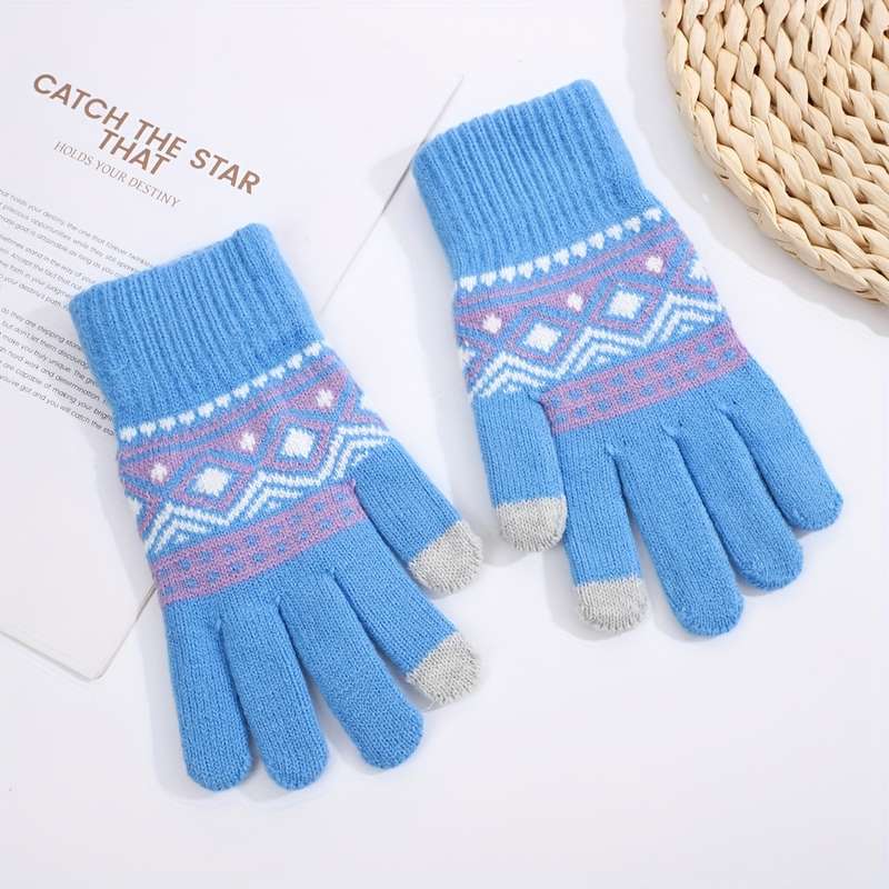 1 Pair Beige Color Warm Gloves