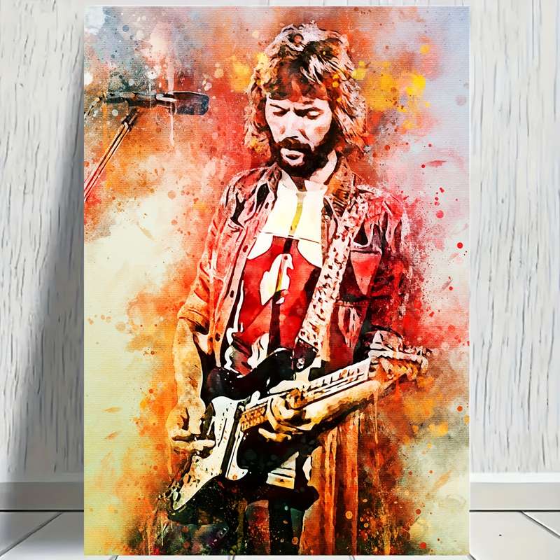 1pc Vibrant Rock Music Canvas Art Print 30.48x45.72 cm Frameless Eric Clapton Inspired Poster wit