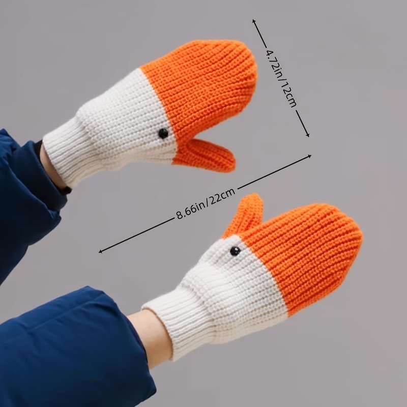 1 Pair Classic Swan Warm Gloves