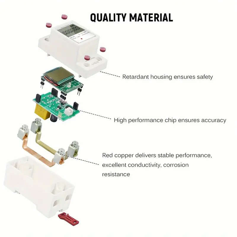 household electricity meter lcd electricity meter single phase 220v mini watt hour meter rail type air conditioning electricity meter intelligent digital display metering details 8
