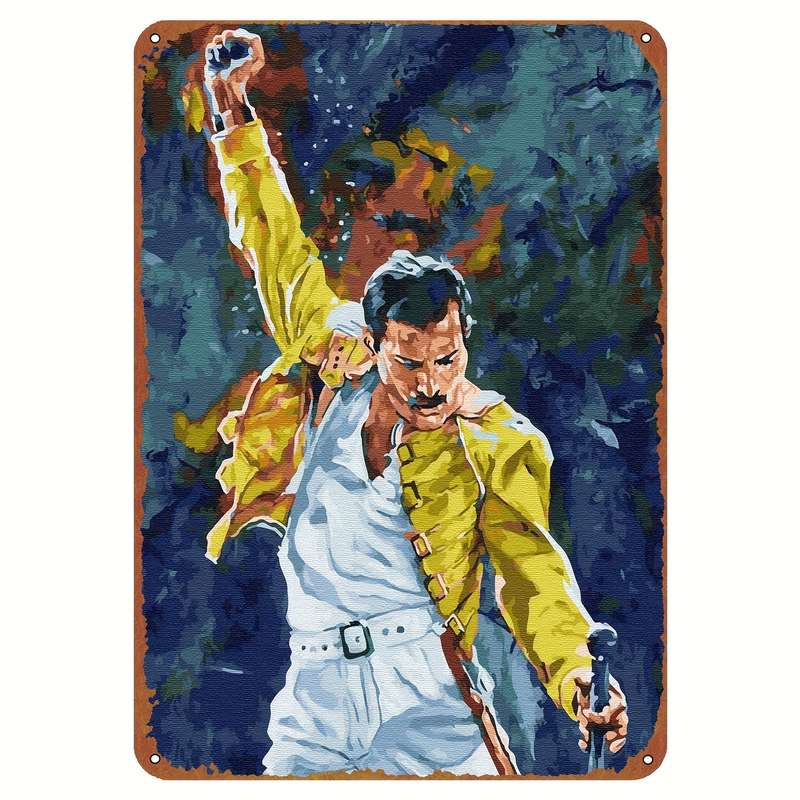 1pc Freddie for MERCURY Vintage Metal Tin Sign 20.32cm x 30.48cm Retro Music Wall Decor Perfect
