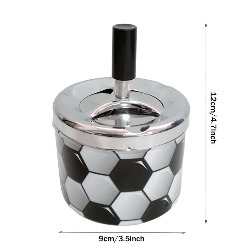 1pc Classic Iron Round Smokeless Ashtray with Lid Easy Clean No Electricity Needed Ideal fo