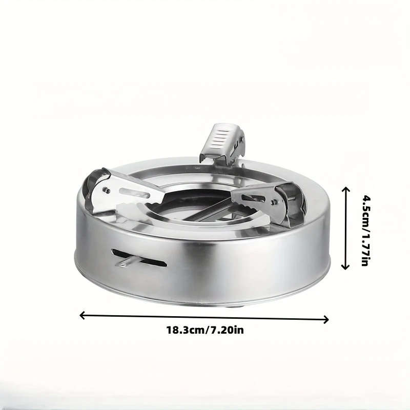 1Pc Portable Stainless Steel Alcohol Stove For Camping And Hiking Lightweight Outdoor Cooking Pot Wi