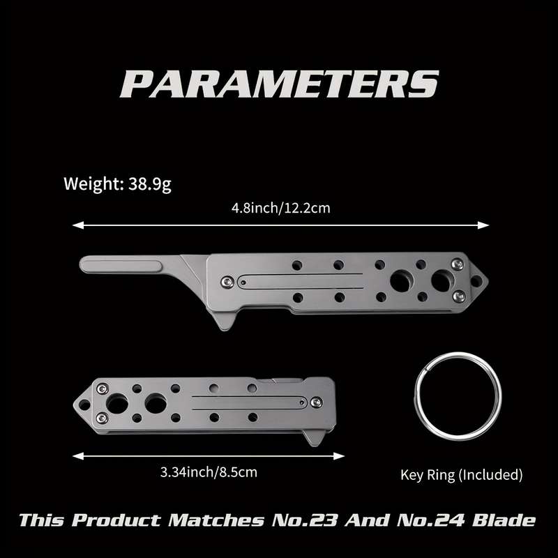 1pc Stainless Steel EDC Keychain Folding Utility Knife Graftable 20-24# Compact Multi-