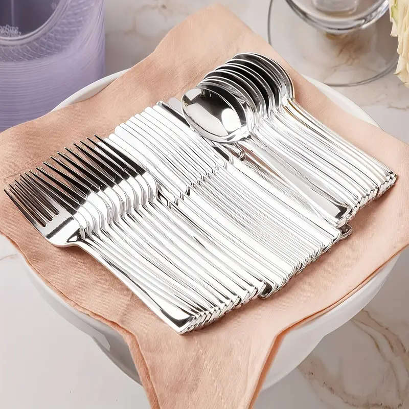 36pcs Outdoor Camping Plates Knives Forks Tableware Made Of PC Material Non-Metallic Disposable Outd