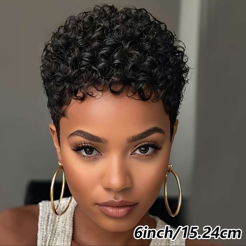 1Pc Black 15.24cm Fashion Design Wig