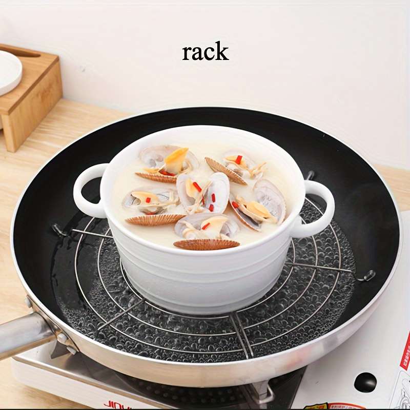 1pc Durable 304 Stainless Steel Kitchen Rack Ideal for Grilling Frying Steaming   Easy to Clea