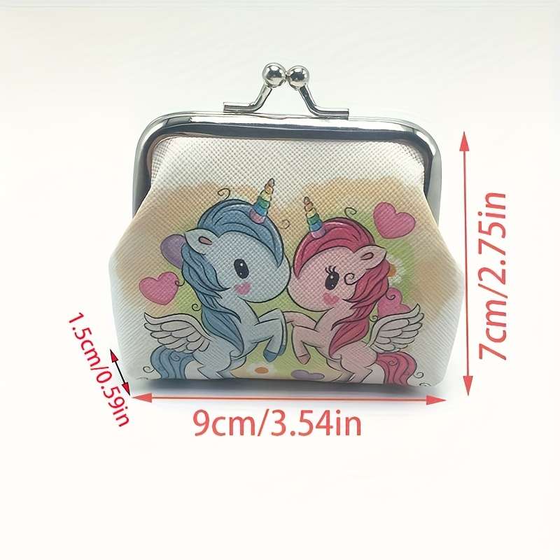 1pc New Cartoon Unicorns Mini Coin Purse Positioning Printing Casual Style