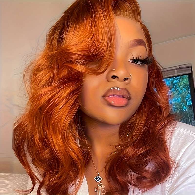 1Pc Orange 45.72cm Fashion Design Wig