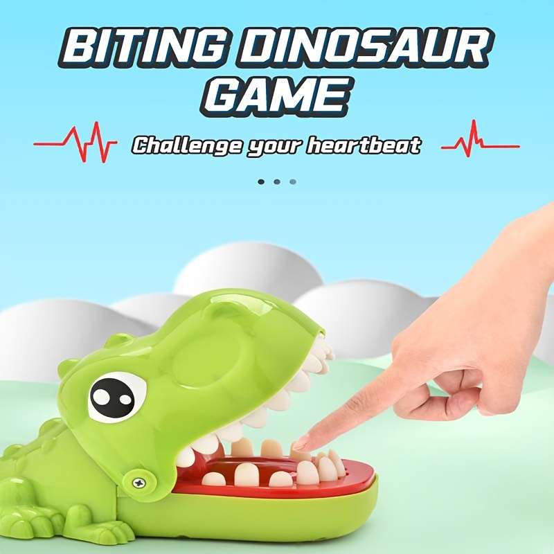 1Pc Green Hilarious Dinosaur Finger Biting Toy
