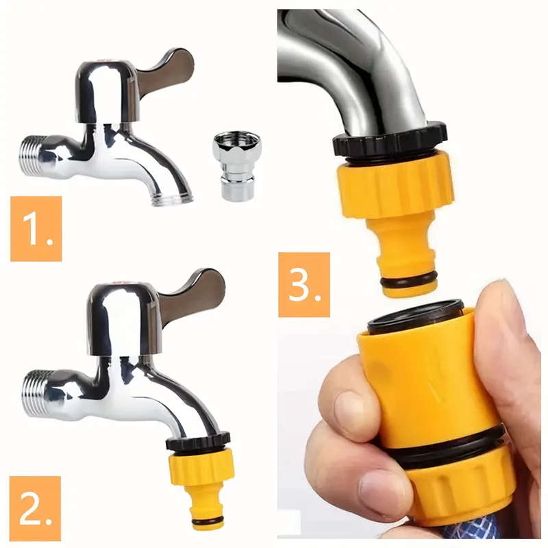 2pcs Garden Hose Adapter Set  1/2 Fit Durable Plastic Connectors for Lawn Care Gardening Tools