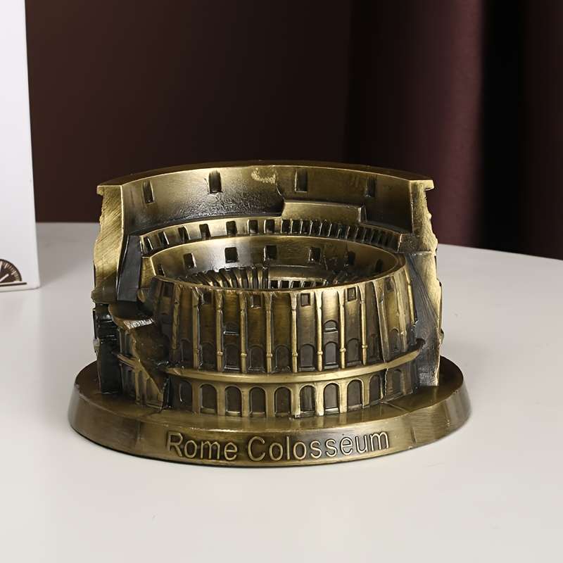 2D Flat 1pc metal Roman Colosseum model ashtray handicrafts home and office ornaments holida