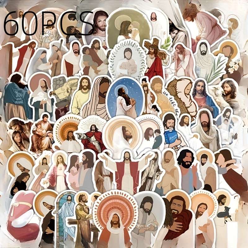 60pcs Jesus Christian Themed Stickers