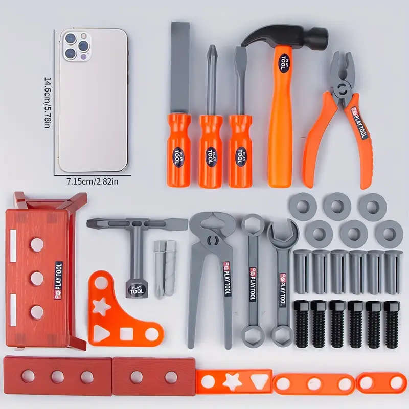 50pcs Youngsters's Simulation Home Play Tool Box Puzzle Toy Combination Boy Simulation