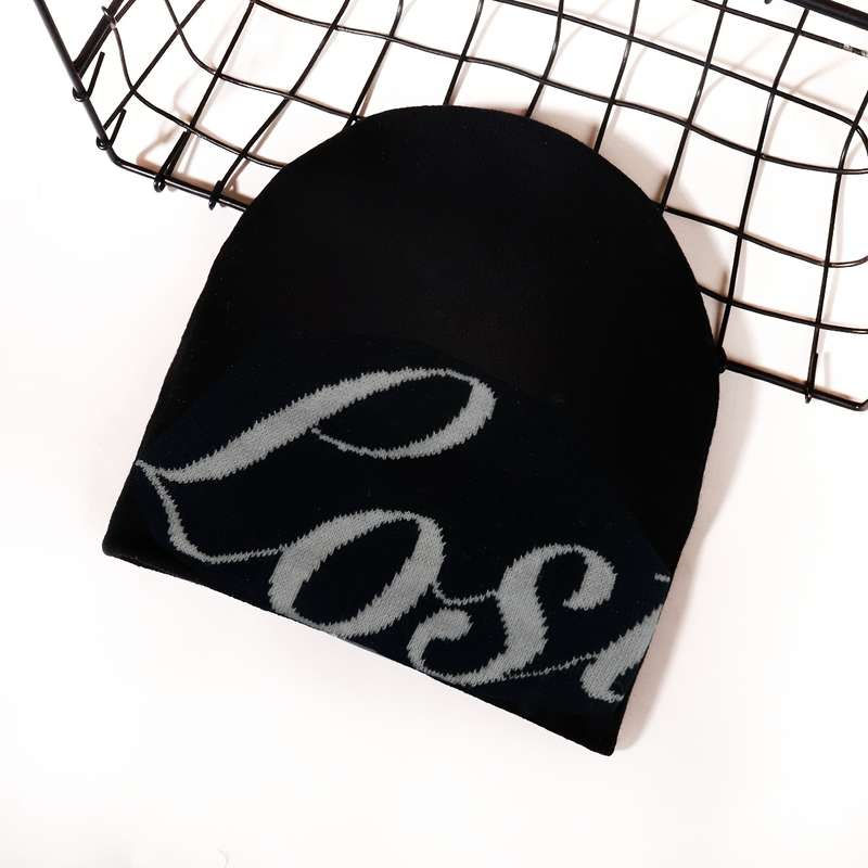 1pc Unisex Embroidered Acrylic Knit Beanie Stretchable Hand-Washable Street Style Hip-Hop Winter