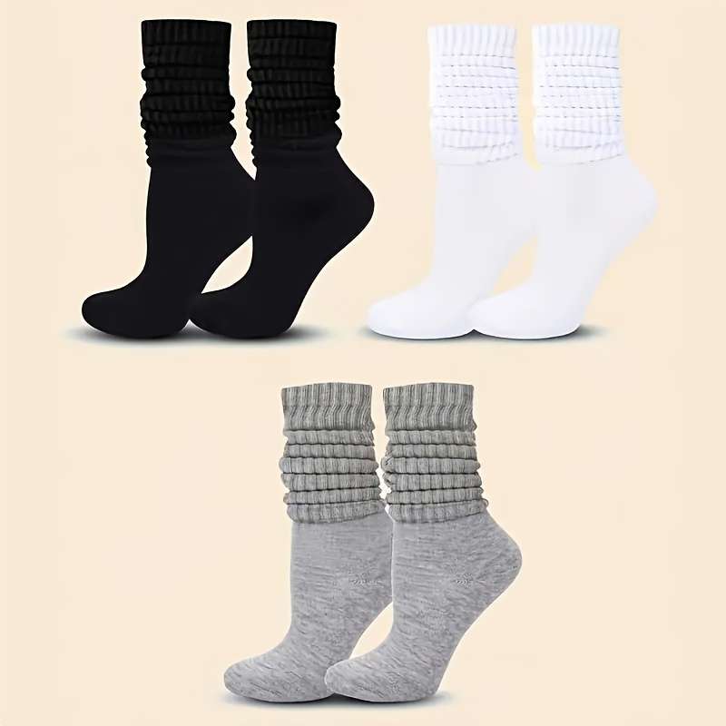6 Pairs Of Mixed Colors One Size High Elastic Socks