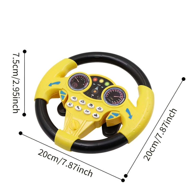 1pc Kids Driving Simulator Steering Wheel Toy with Suction Cups Interactive Car Wheel for Educationa