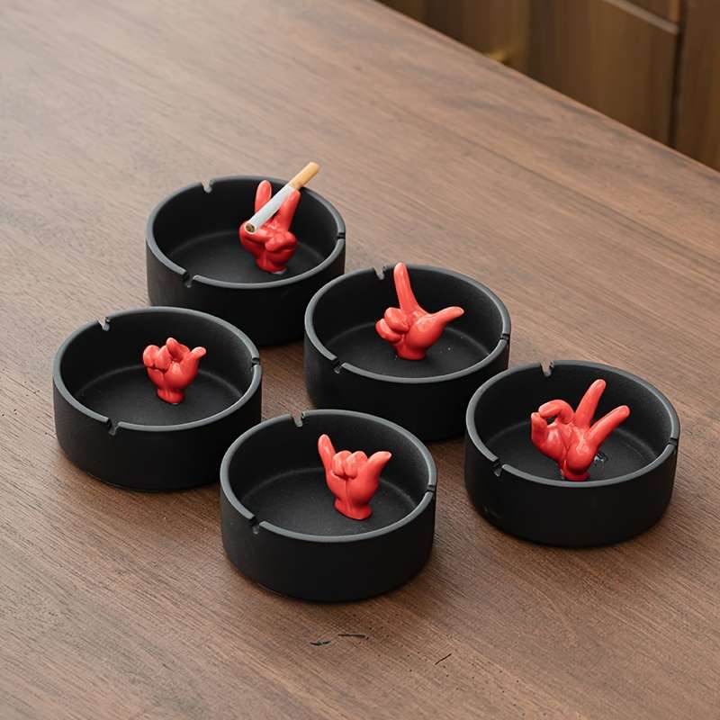 1pc Ceramic Ashtray for Home Living Room Office High-end Simple Creative Large Trendy Cute