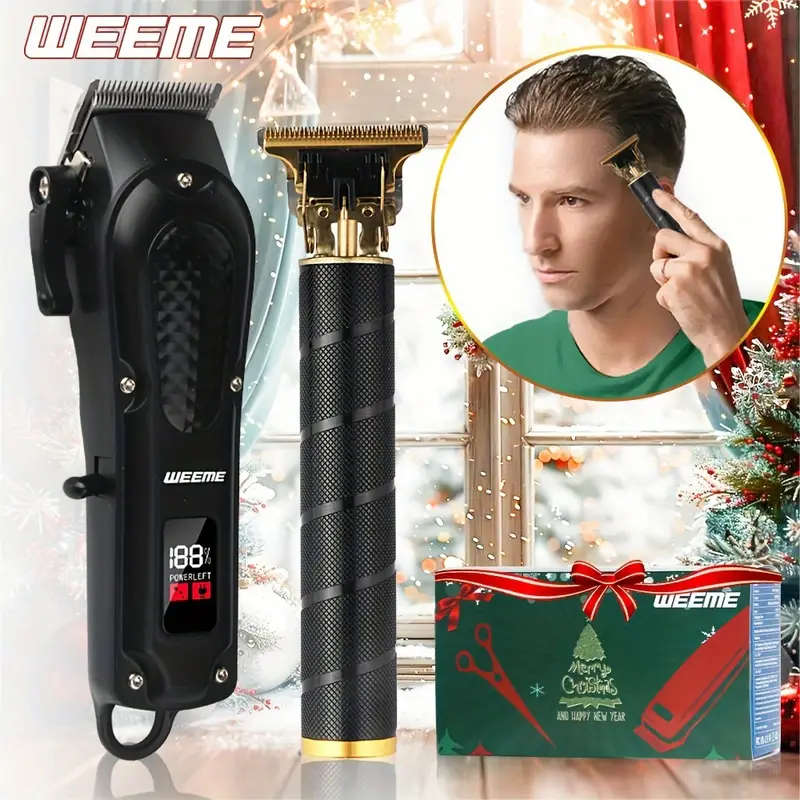 Luxury Haircut Set Electric Hair Clipper with T-shaped Trimming 4-speed Fine Tuning USB Charging LCD