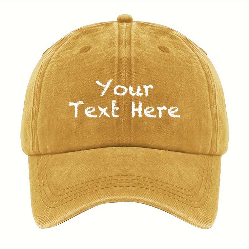 1pc A Washable Fabric Baseball Cap with a Chalk-Style Font That Allows for Custom Text Suitable fo