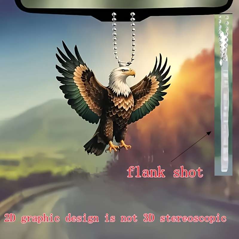 1pc 2D Flat    White Eagle Flat acrylic car pendant stylish home decor pendant bag and keych