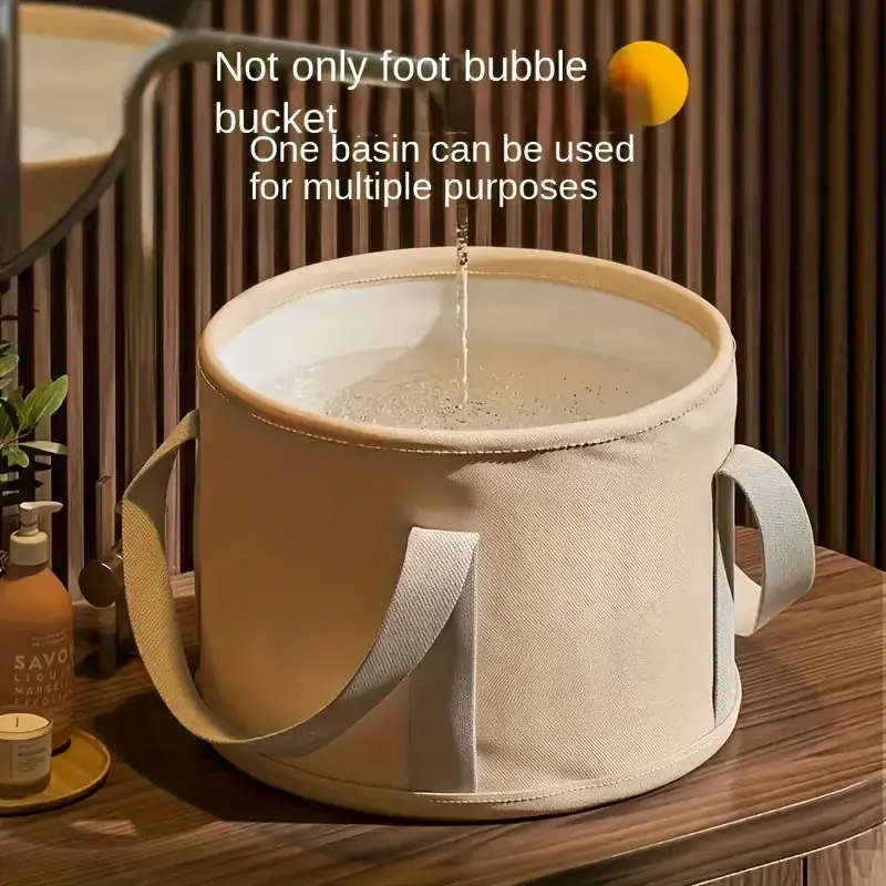 1pc Luxury Portable Foldable Foot Bath Tub Temperature-Controlled No Power Needed PEVA Material Odor