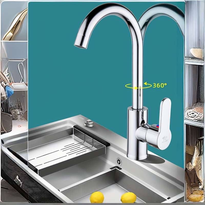 1pc Single Hole Copper Kitchen Faucet Kitchen Faucet Sink Vegetable Washing Basin Stainless Fine