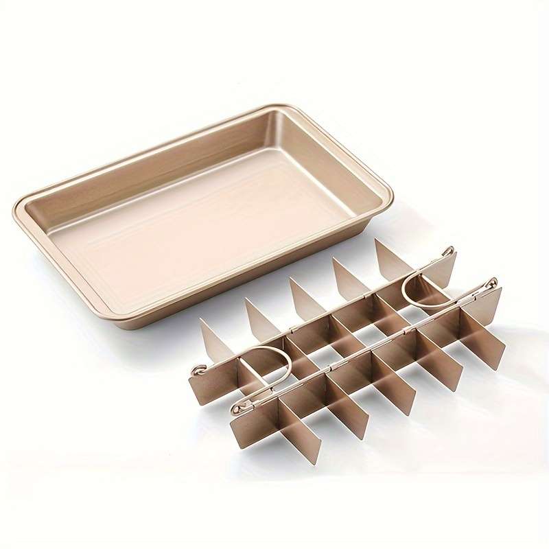 1pc LDQ Stainless Steel Non-Stick Brownie Pan with Dividers 30.99cm x 19.99cm Ideal for Muffins