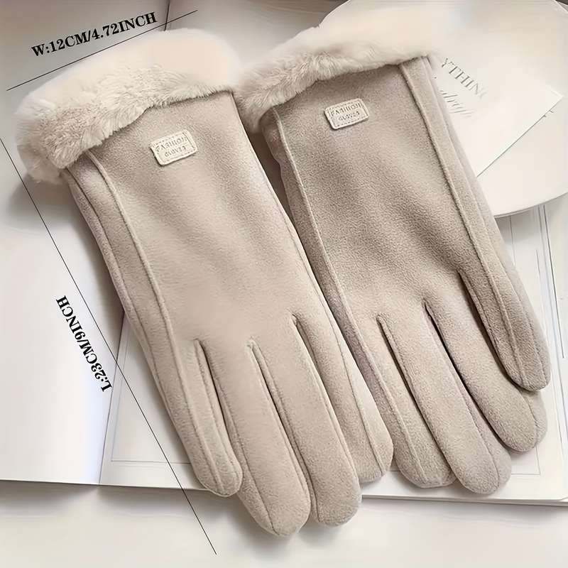 1 Pair Beige 1 Pair Touchscreen Gloves