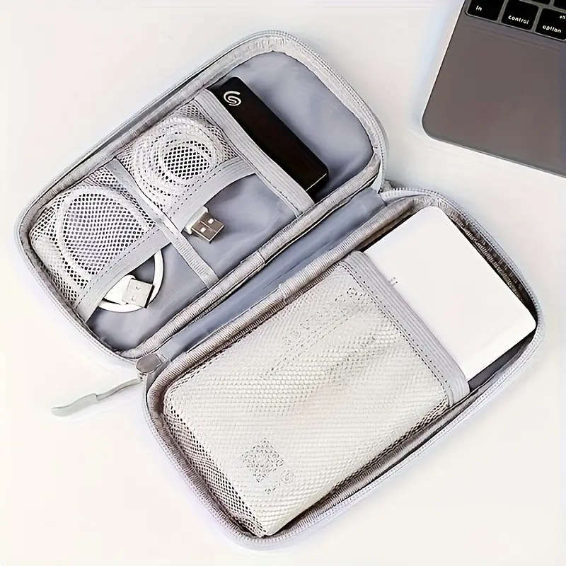 1pc Portable Electronics Organizer Bag Lightweight Travel Storage Pouch