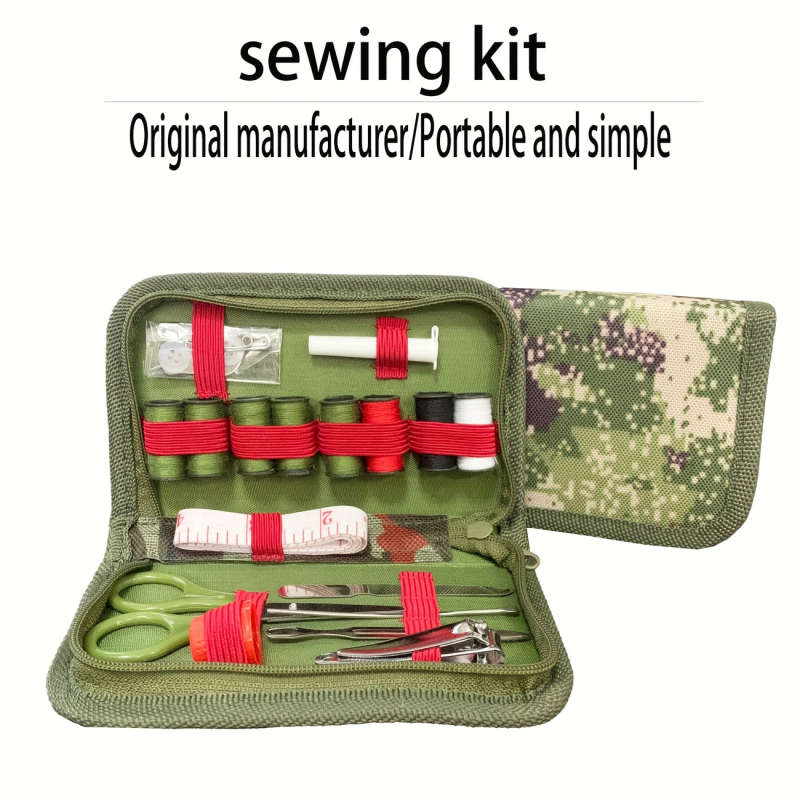 1set Single Soldier Needle and Thread Box Portable Sewing Kit Outdoor Single Soldier Camouflage Need