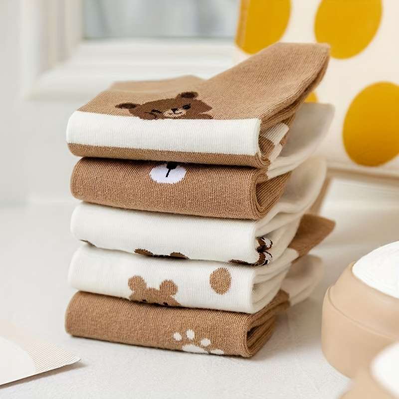 5 Pairs Mixed Color One Size High Elastic Socks