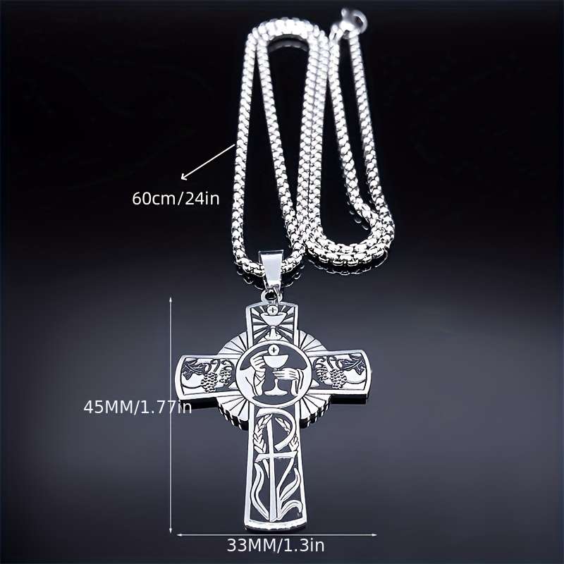 1 Piece Steel Color Jesus Theme Pendant