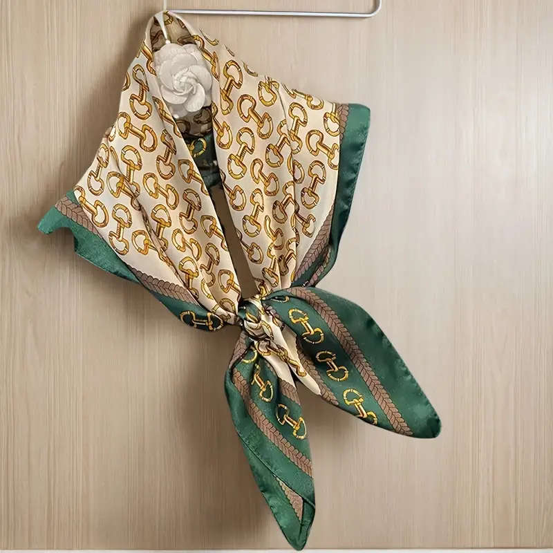 Navy and Golden Scarf, 70x70cm Size