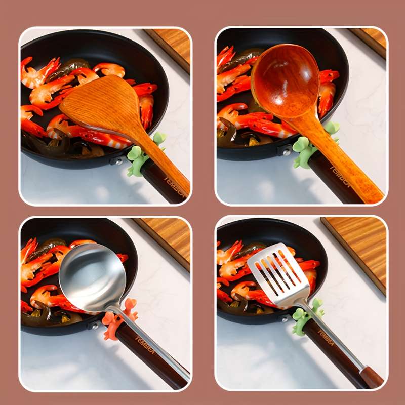 Silicone Spoon Rest Set of 2 Cute Crab Octopus Design Heat-Resistant Spoon Holder for Kitch
